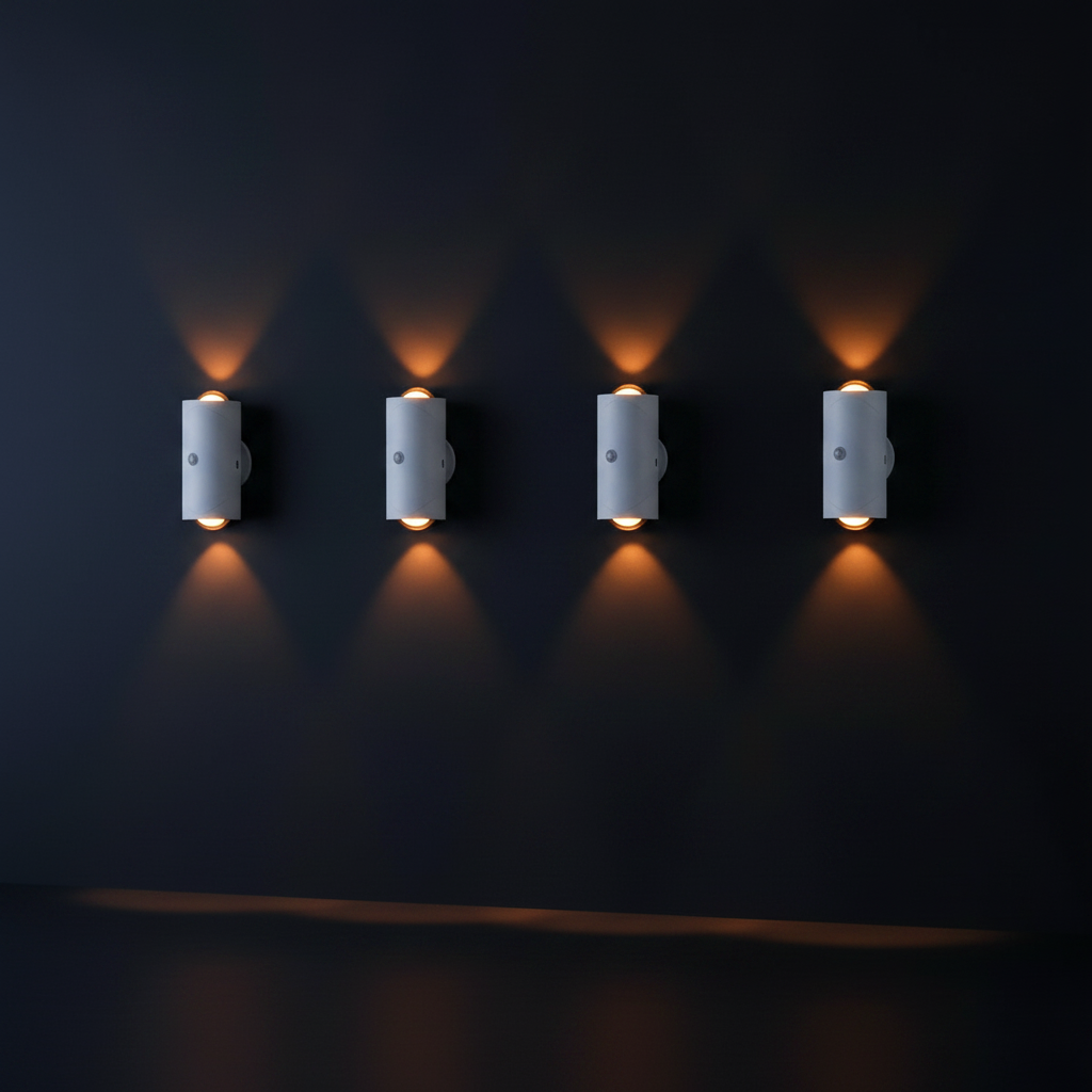 4 LED Wall Lights White