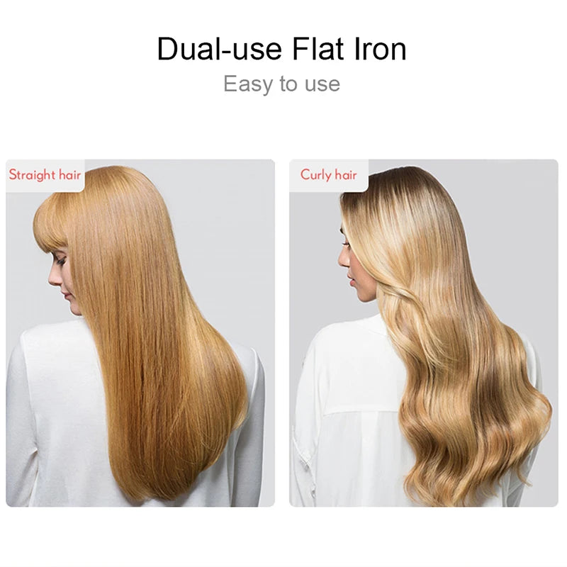 Hair Iron Flat 2-In-1 Ceramic Coating Hair Straightener Comb Hair Curler Beauty Care Iron Healthy Beauty Irons Flat Iron