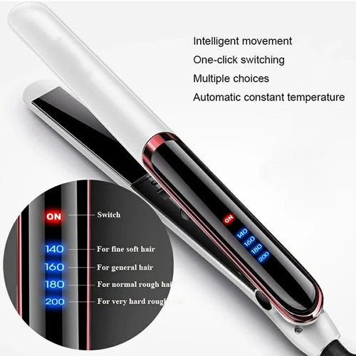 Hair Iron Flat 2-In-1 Ceramic Coating Hair Straightener Comb Hair Curler Beauty Care Iron Healthy Beauty Irons Flat Iron