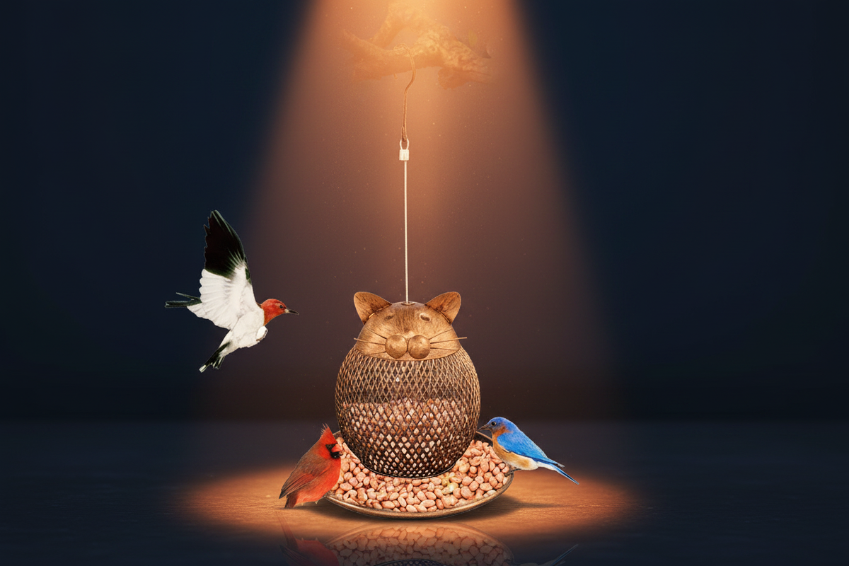 Cat Bird Feeder - Lifestyle Navy
