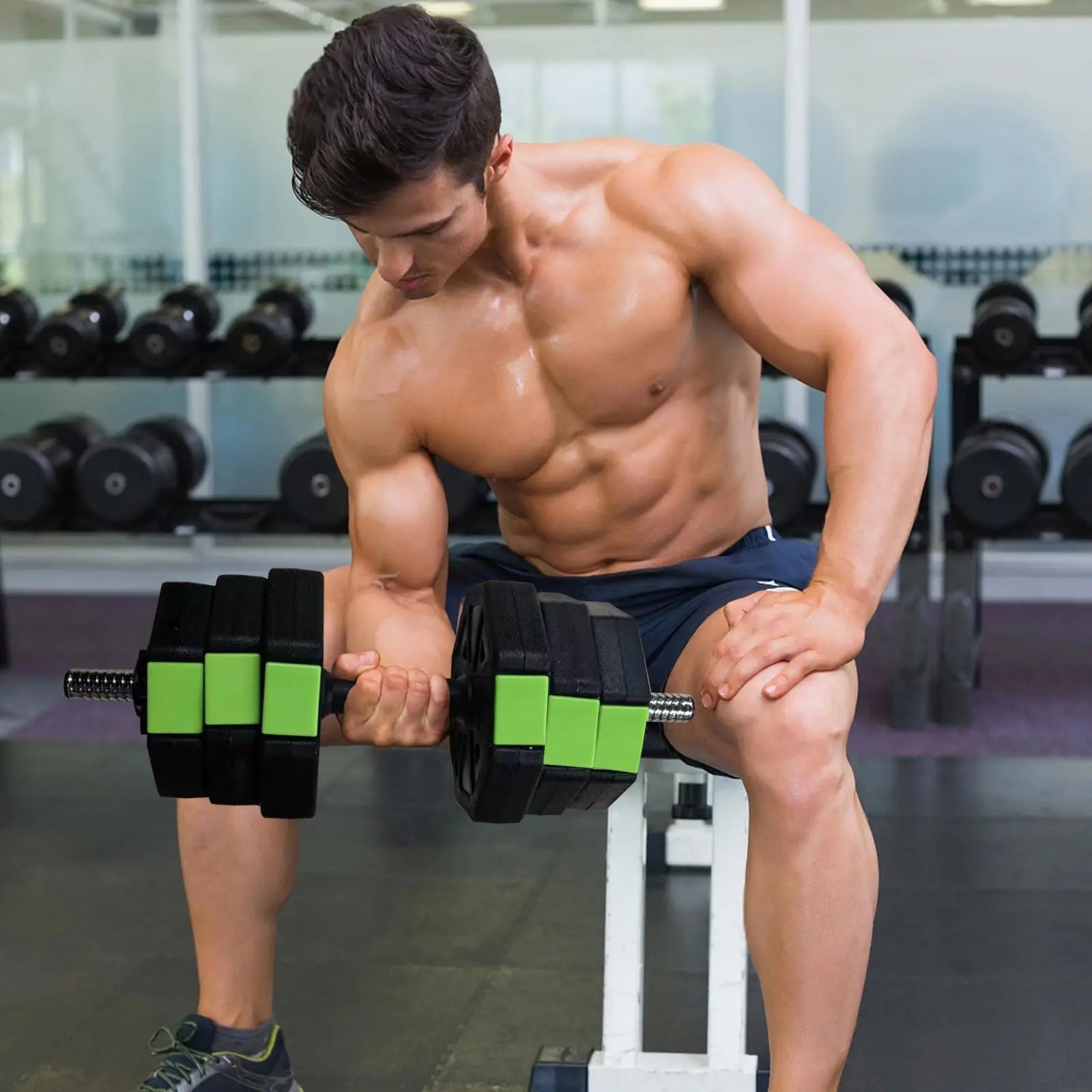 Adjustable Dumbbell Set, Adjustable Weights 44 LBS Free Weight Set for Home Gym
