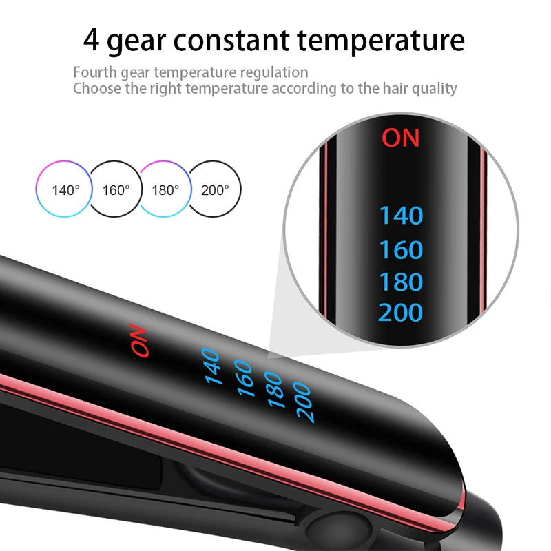Hair Iron Flat 2-In-1 Ceramic Coating Hair Straightener Comb Hair Curler Beauty Care Iron Healthy Beauty Irons Flat Iron