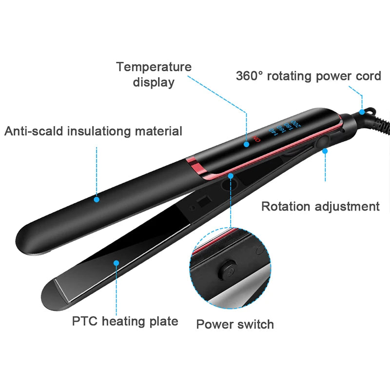 Hair Iron Flat 2-In-1 Ceramic Coating Hair Straightener Comb Hair Curler Beauty Care Iron Healthy Beauty Irons Flat Iron